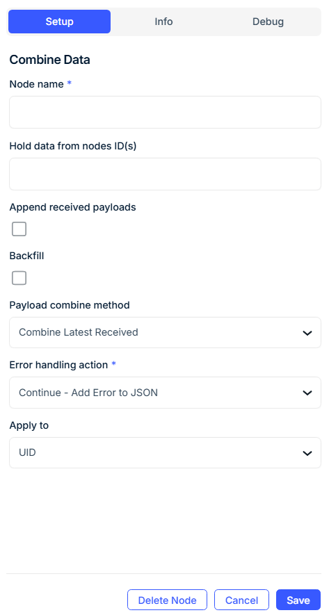 Combine Data Node Configuration Guide