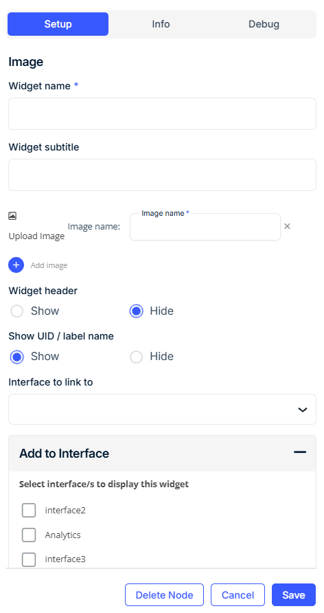 Image Widget Node Configuration Guide