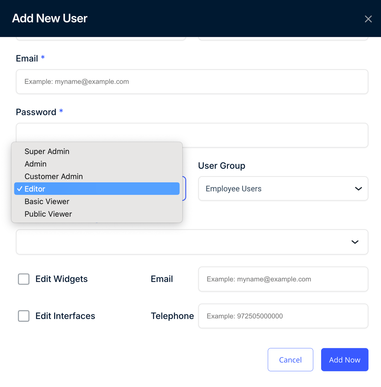 User Roles & Permissions Matrix