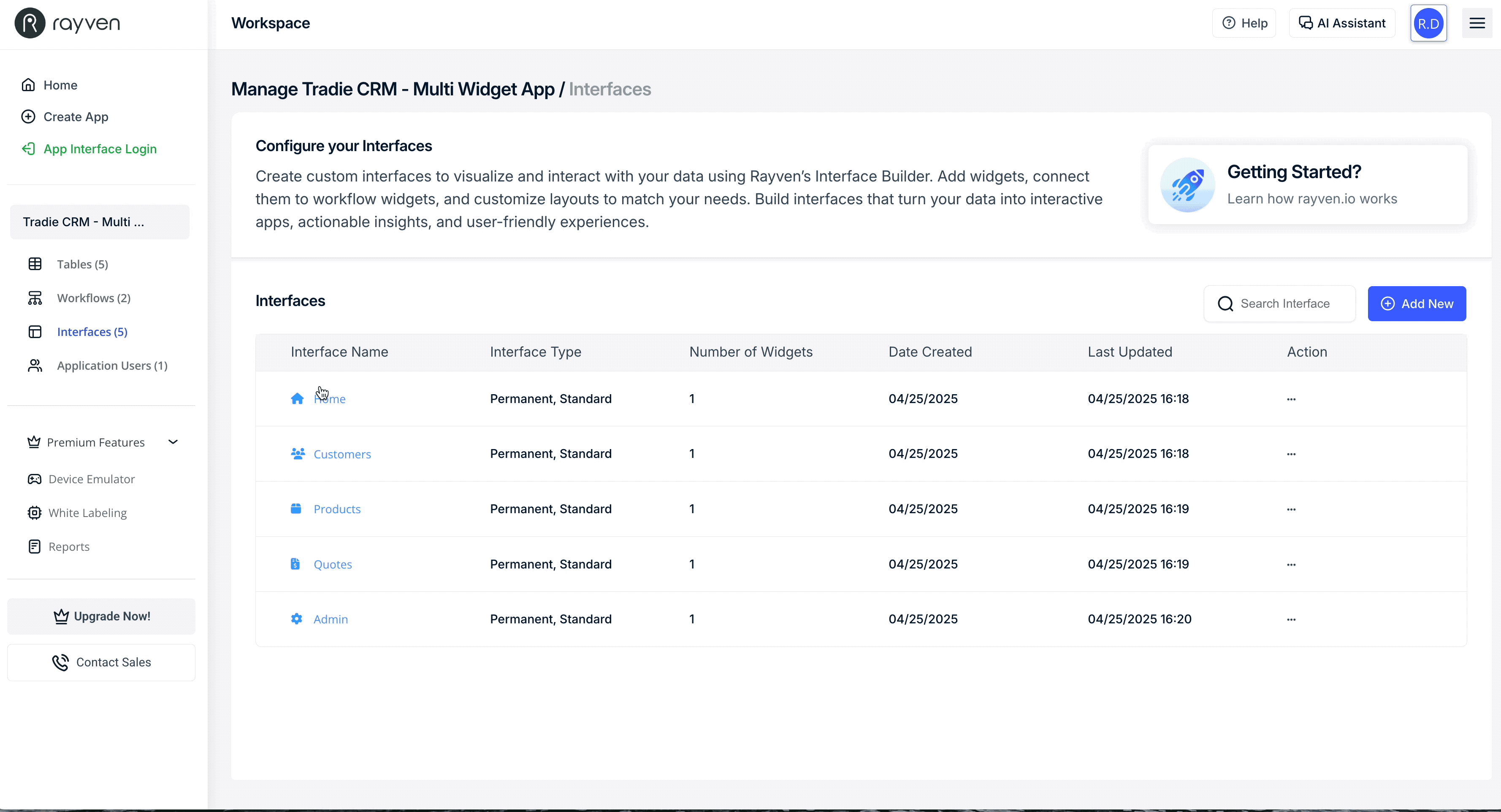 interface configure